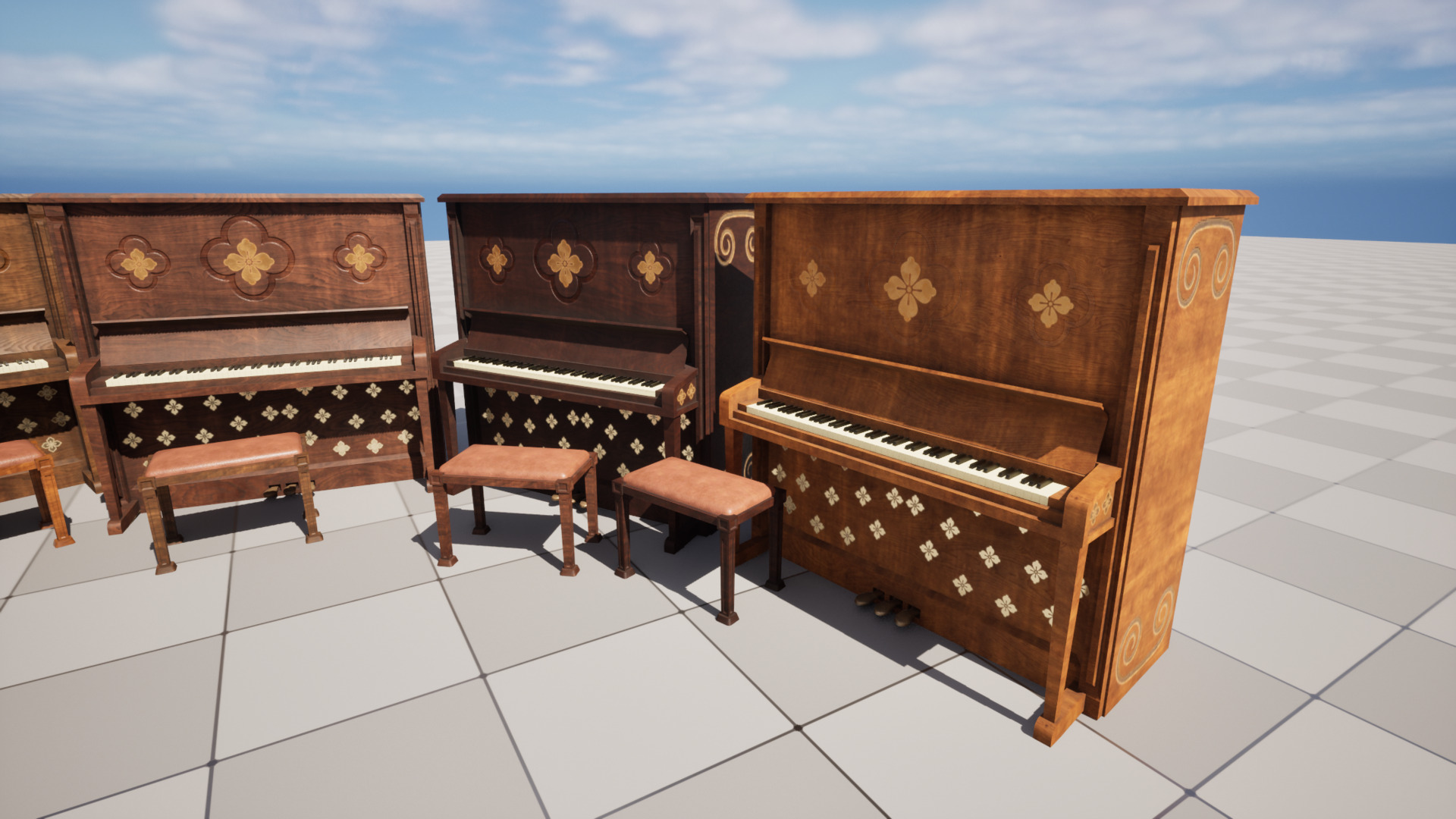 Piano Low-poly 3D model_2