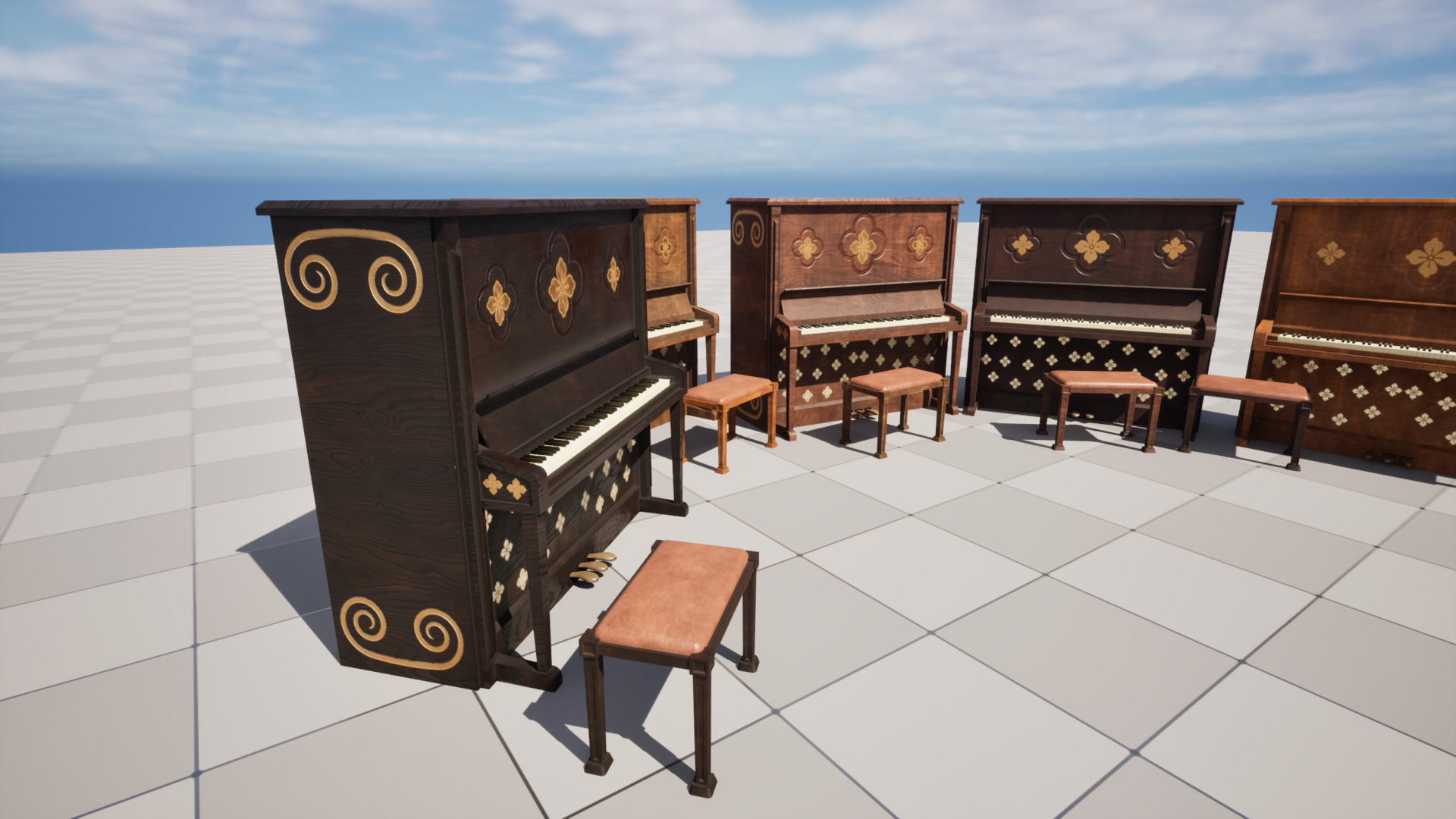 Piano Low-poly 3D model_1