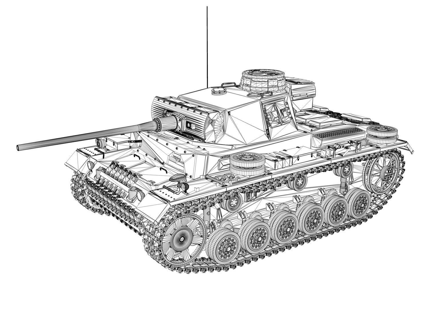 PzKpfw III - Ausf L - 223 3D model_11