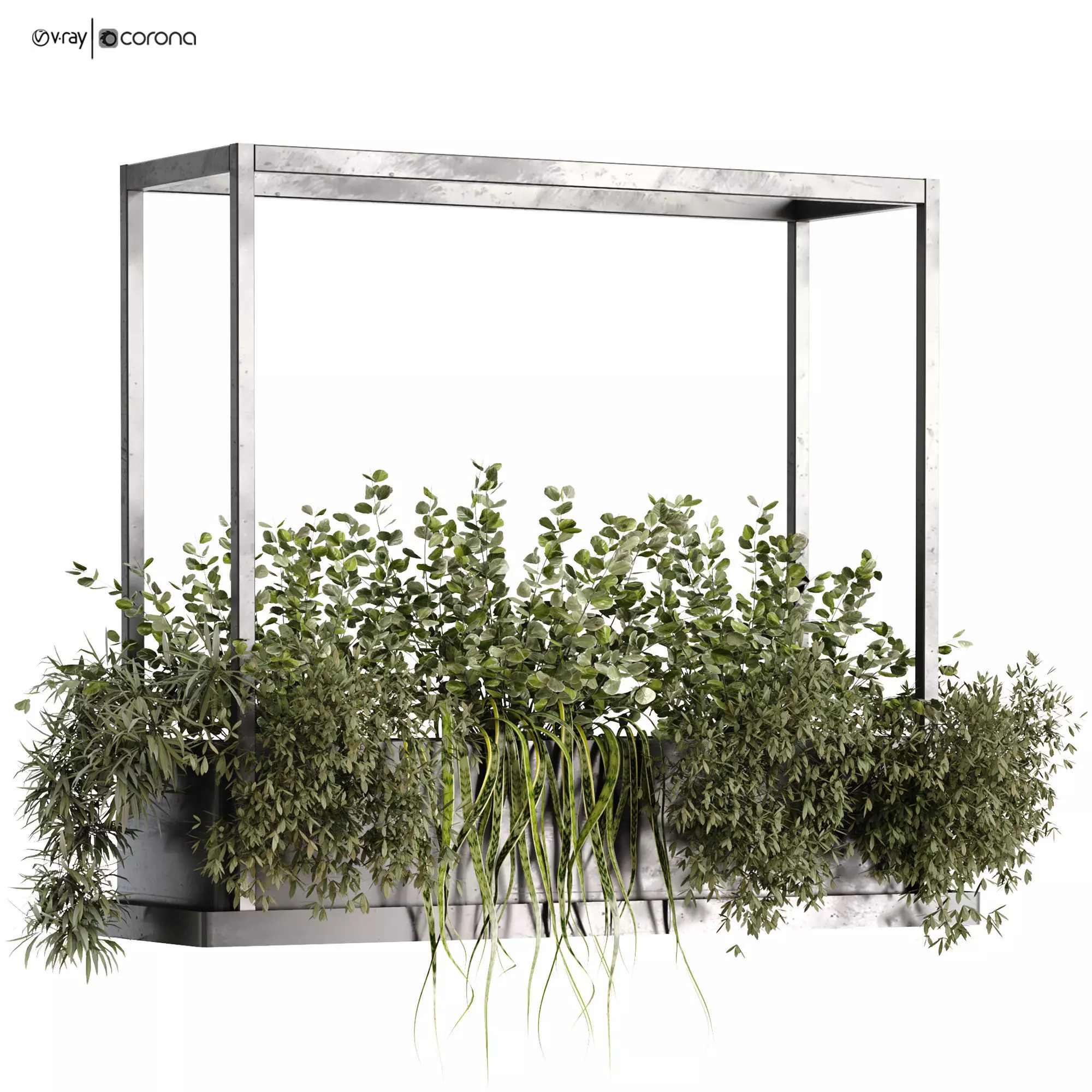 green plant ceilling box set 531 3D model_0