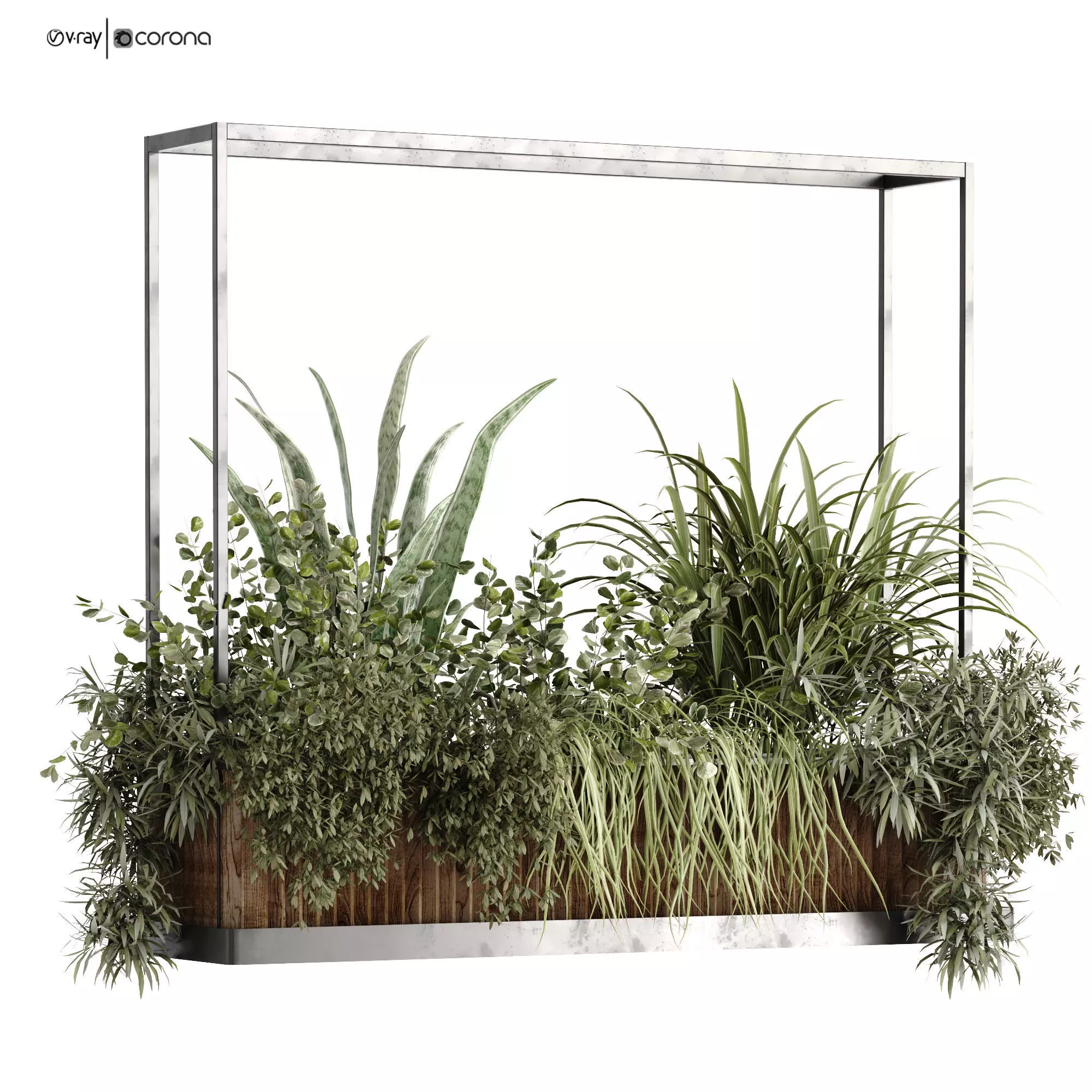 green plant ceilling box set 532 3D model_0