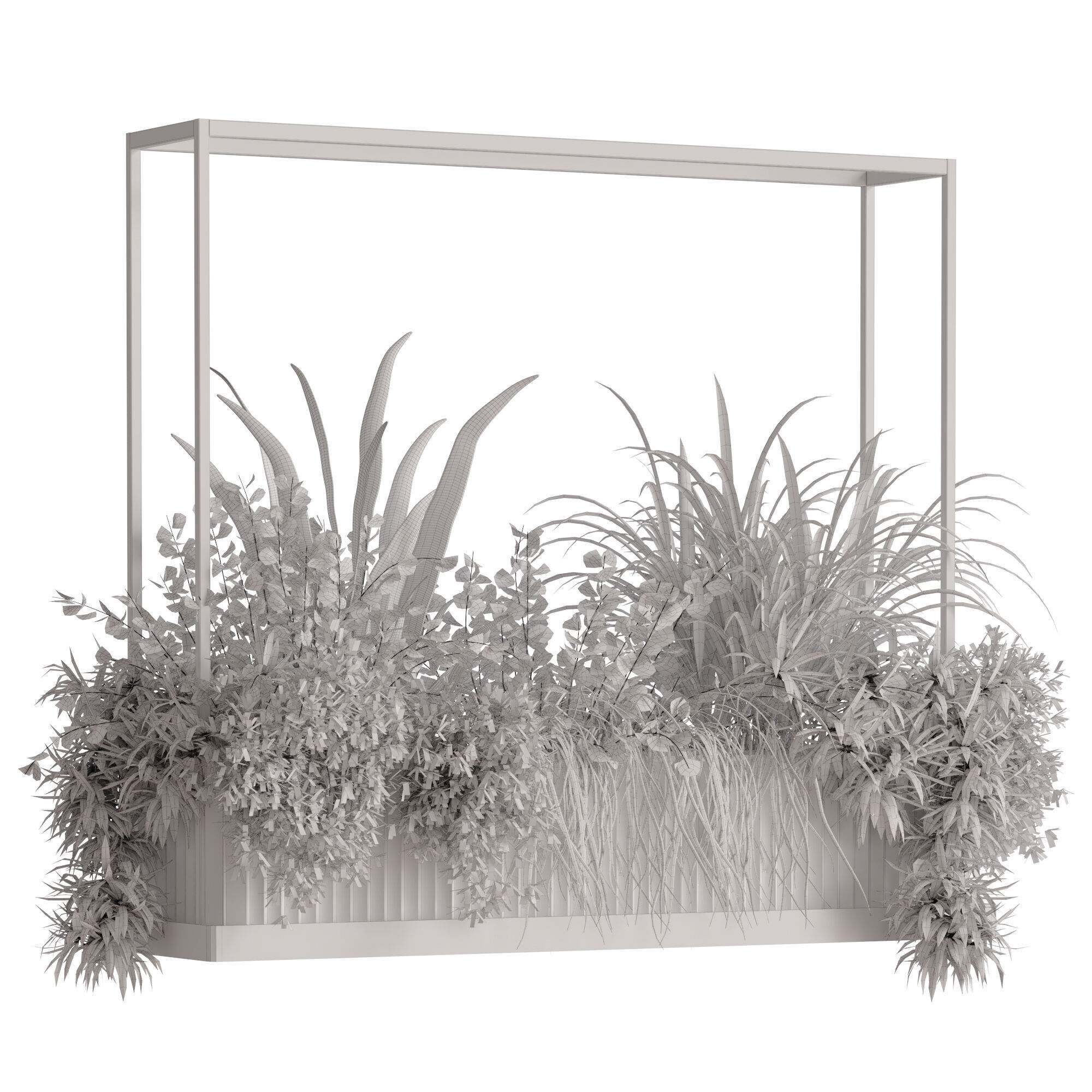 green plant ceilling box set 532 3D model_3