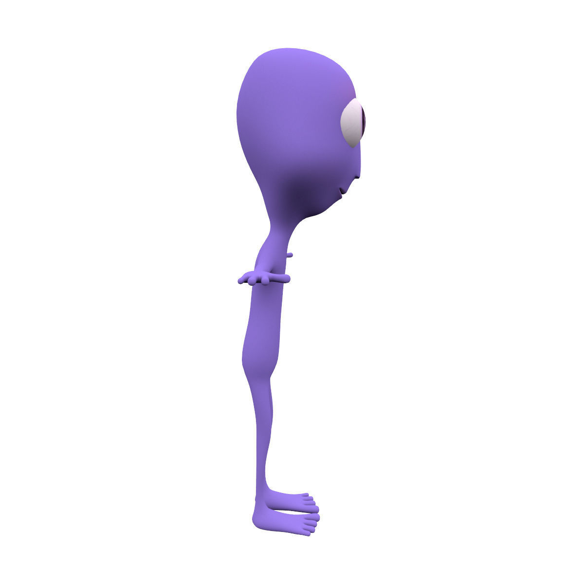 Cartoon alien Low-poly 3D model_5