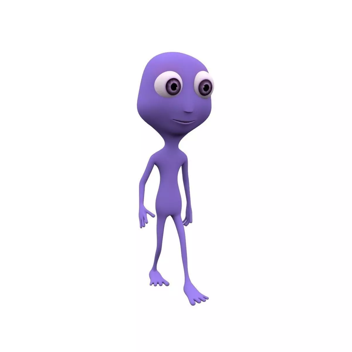 Cartoon alien Low-poly 3D model_0