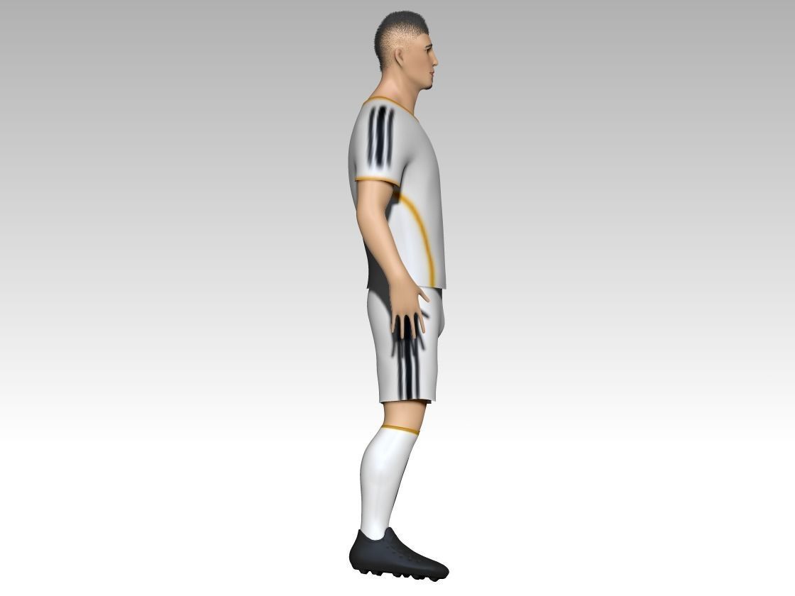 Footballer1 soccer player 3D model_2