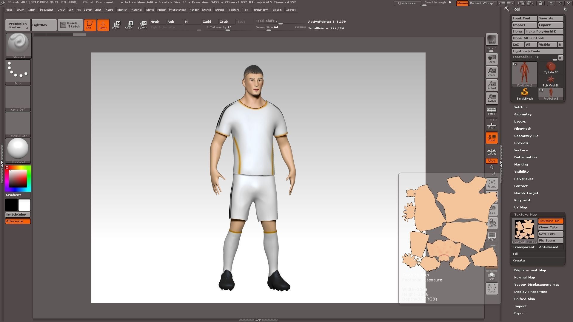 Footballer1 soccer player 3D model_6