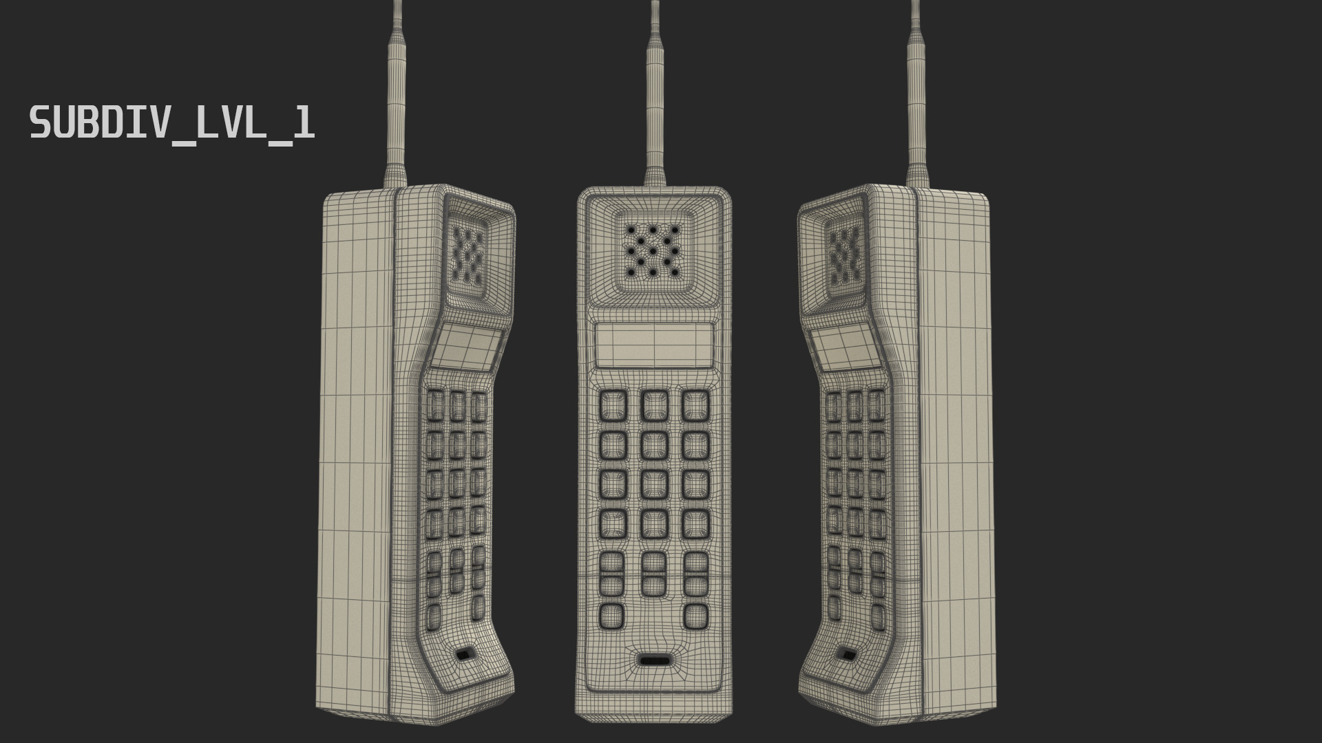 Retro Brick Cell Phone 3D model_11