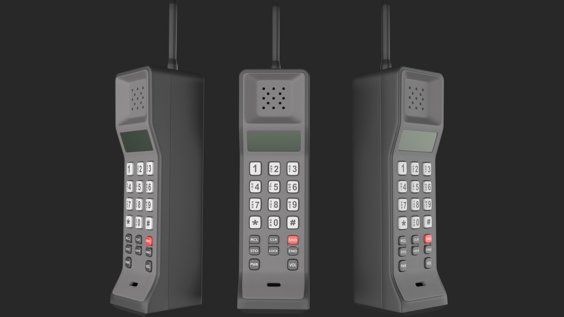 Retro Brick Cell Phone 3D model_1
