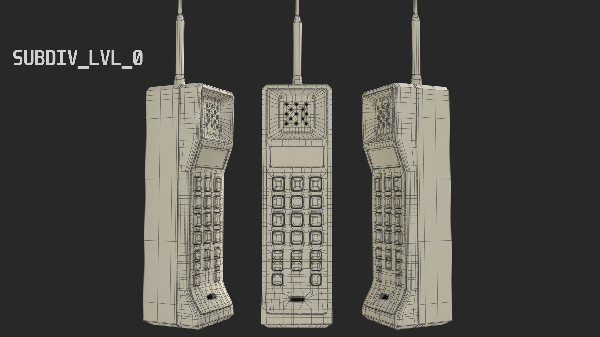 Retro Brick Cell Phone 3D model_10