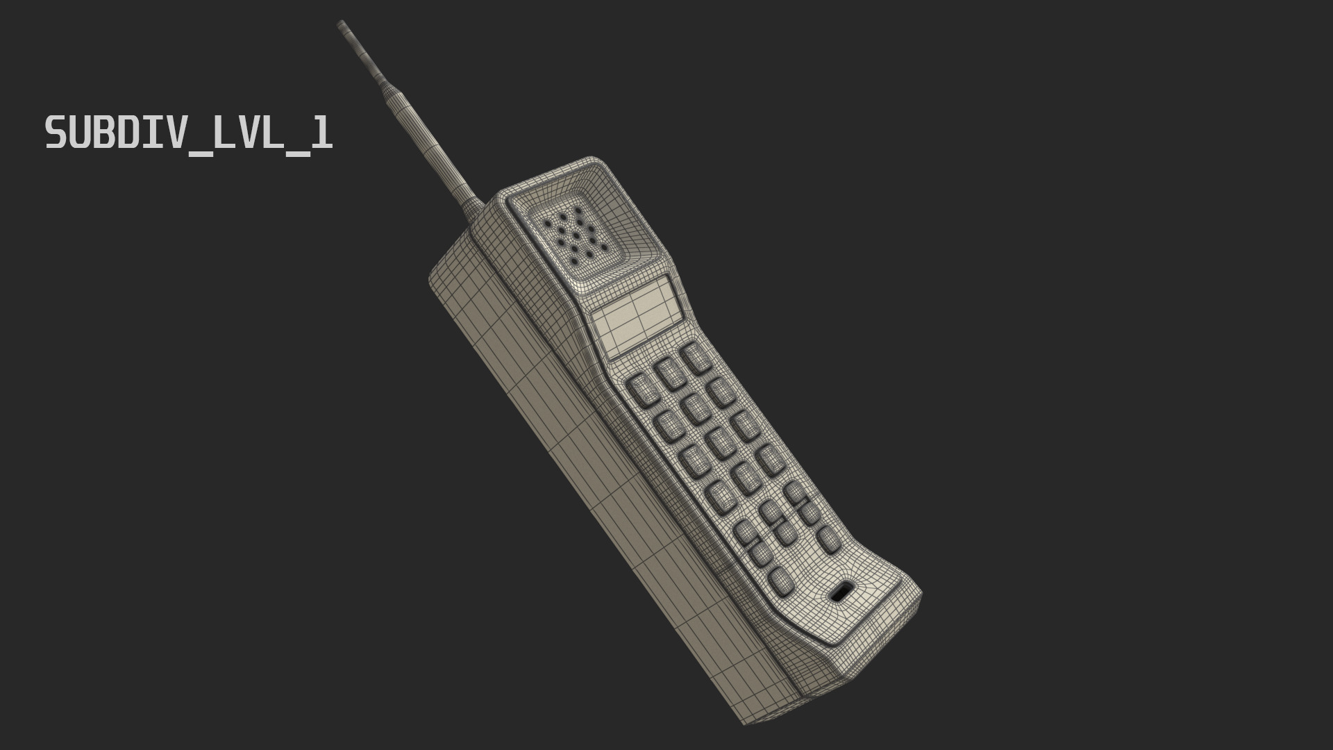 Retro Brick Cell Phone 3D model_9
