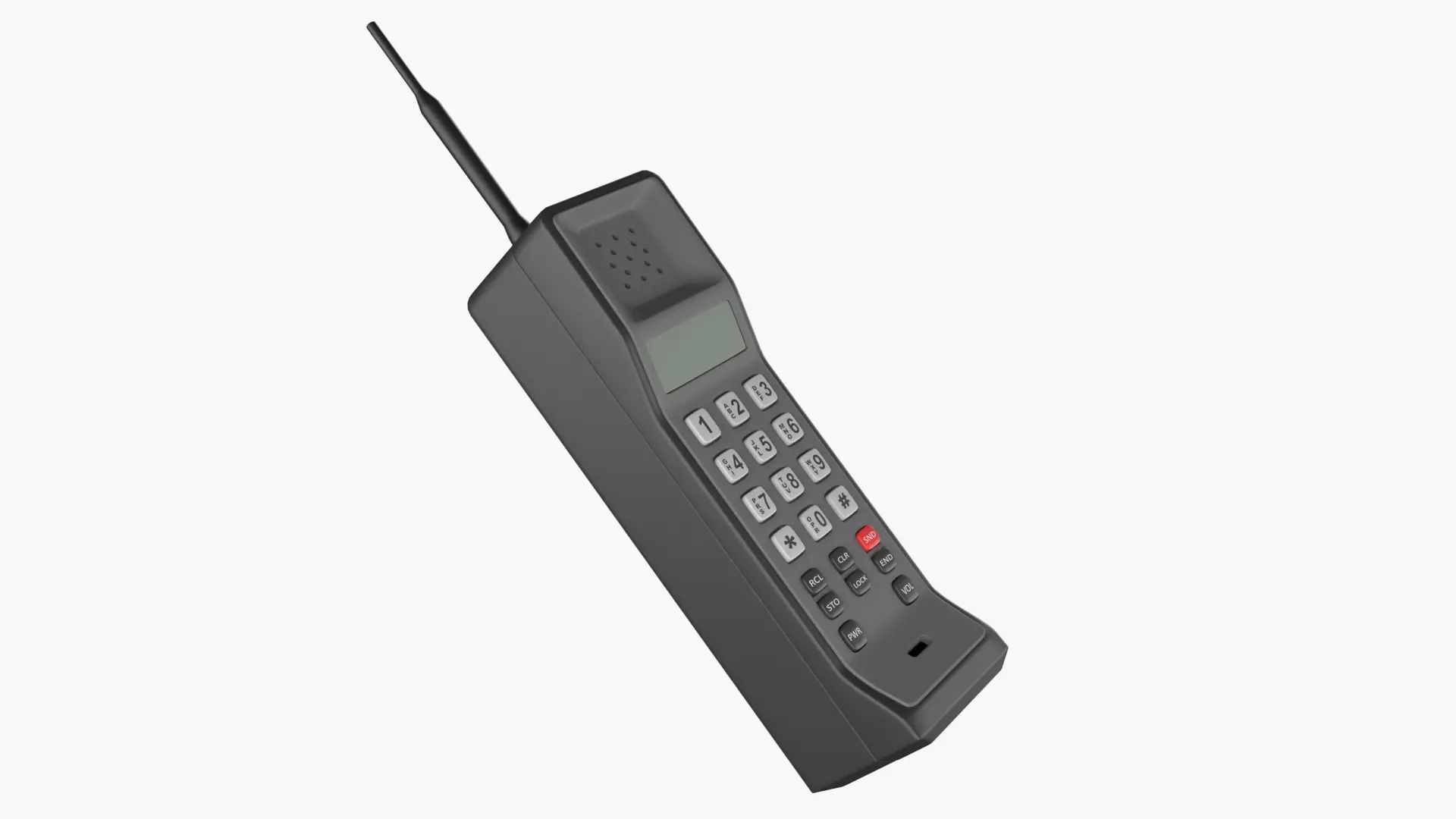 Retro Brick Cell Phone 3D model_0