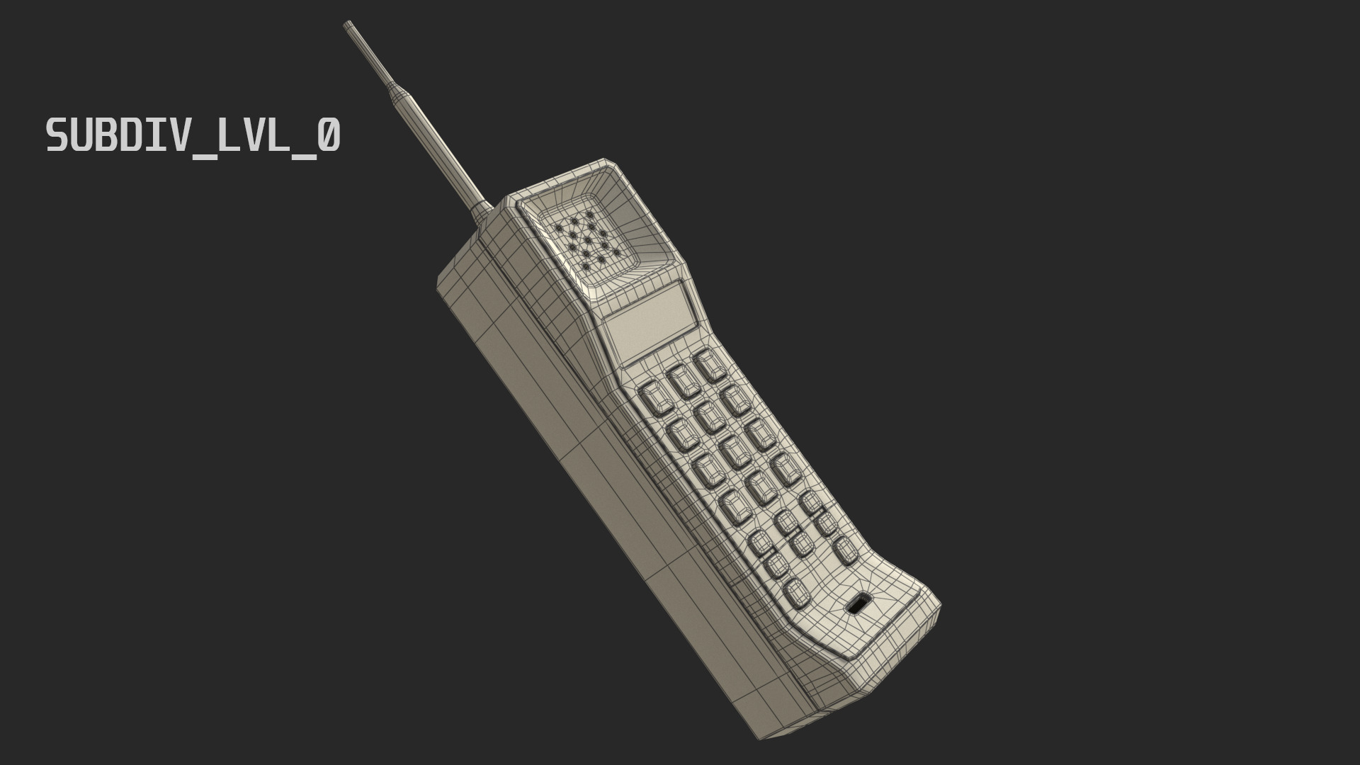 Retro Brick Cell Phone 3D model_8