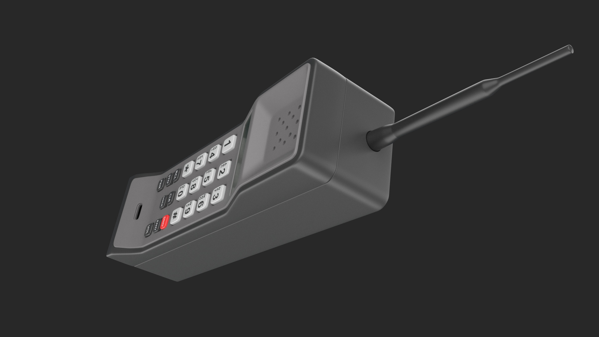 Retro Brick Cell Phone 3D model_5
