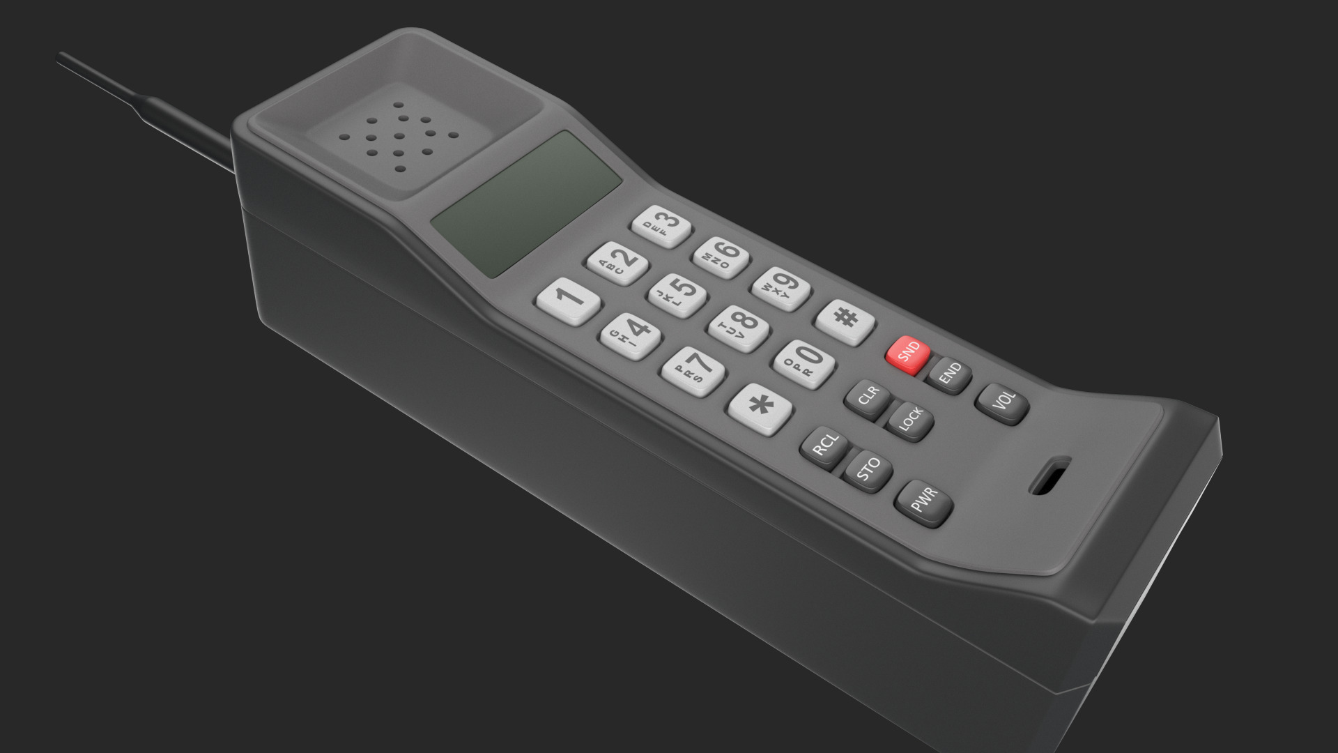 Retro Brick Cell Phone 3D model_7