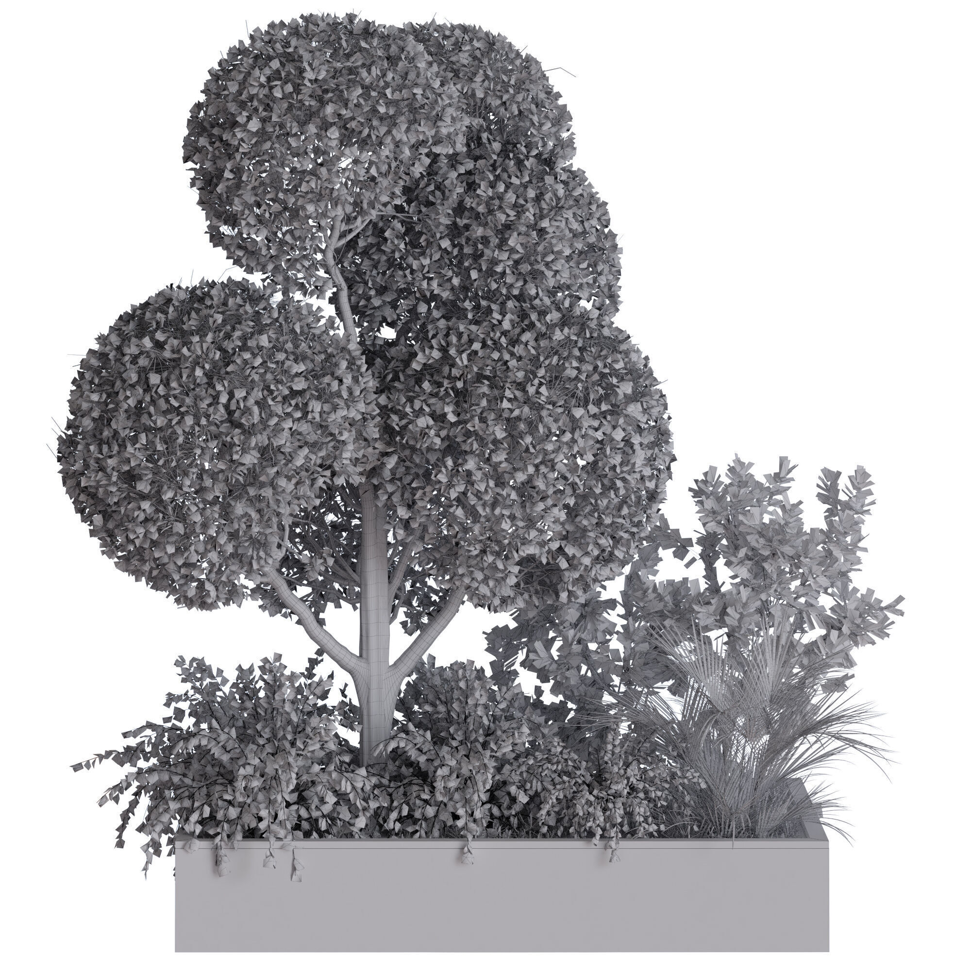 green plant in box exterior set 530 3D model_3
