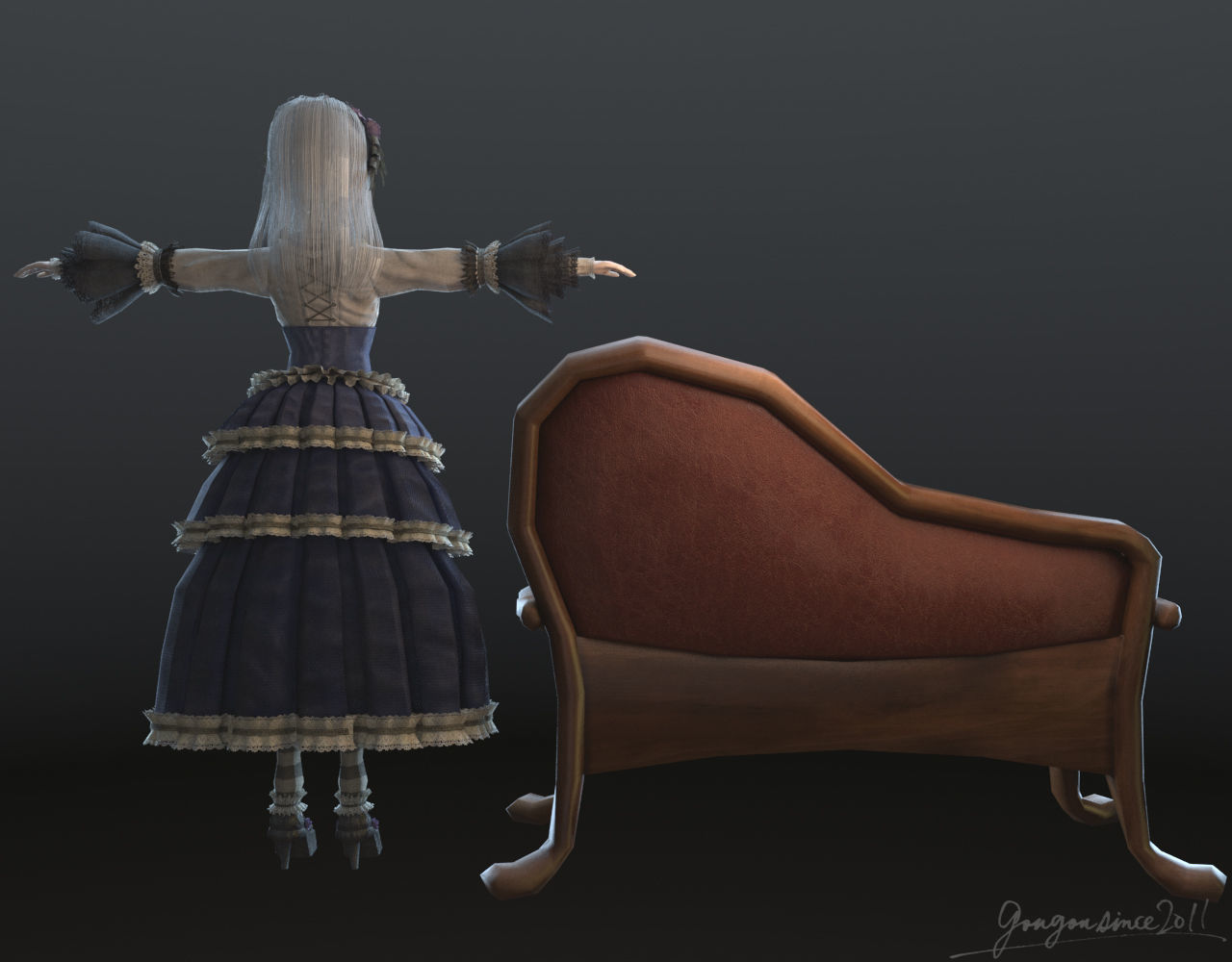 Antique Doll 3D model_2