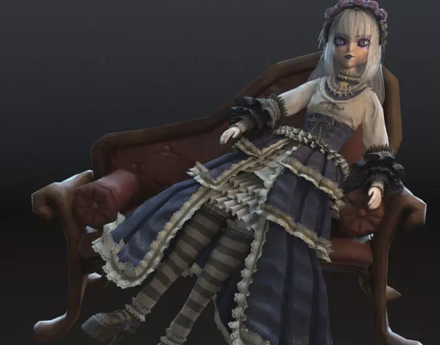 Antique Doll 3D model_0