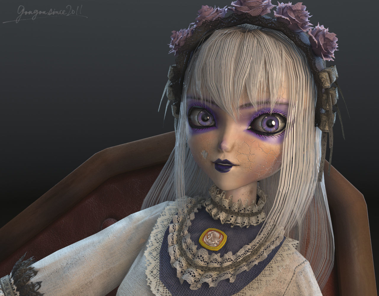 Antique Doll 3D model_4