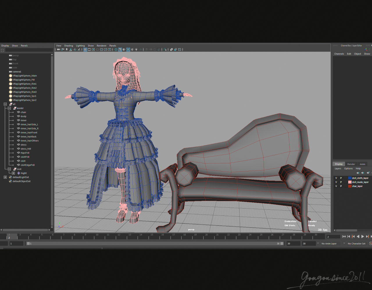 Antique Doll 3D model_7