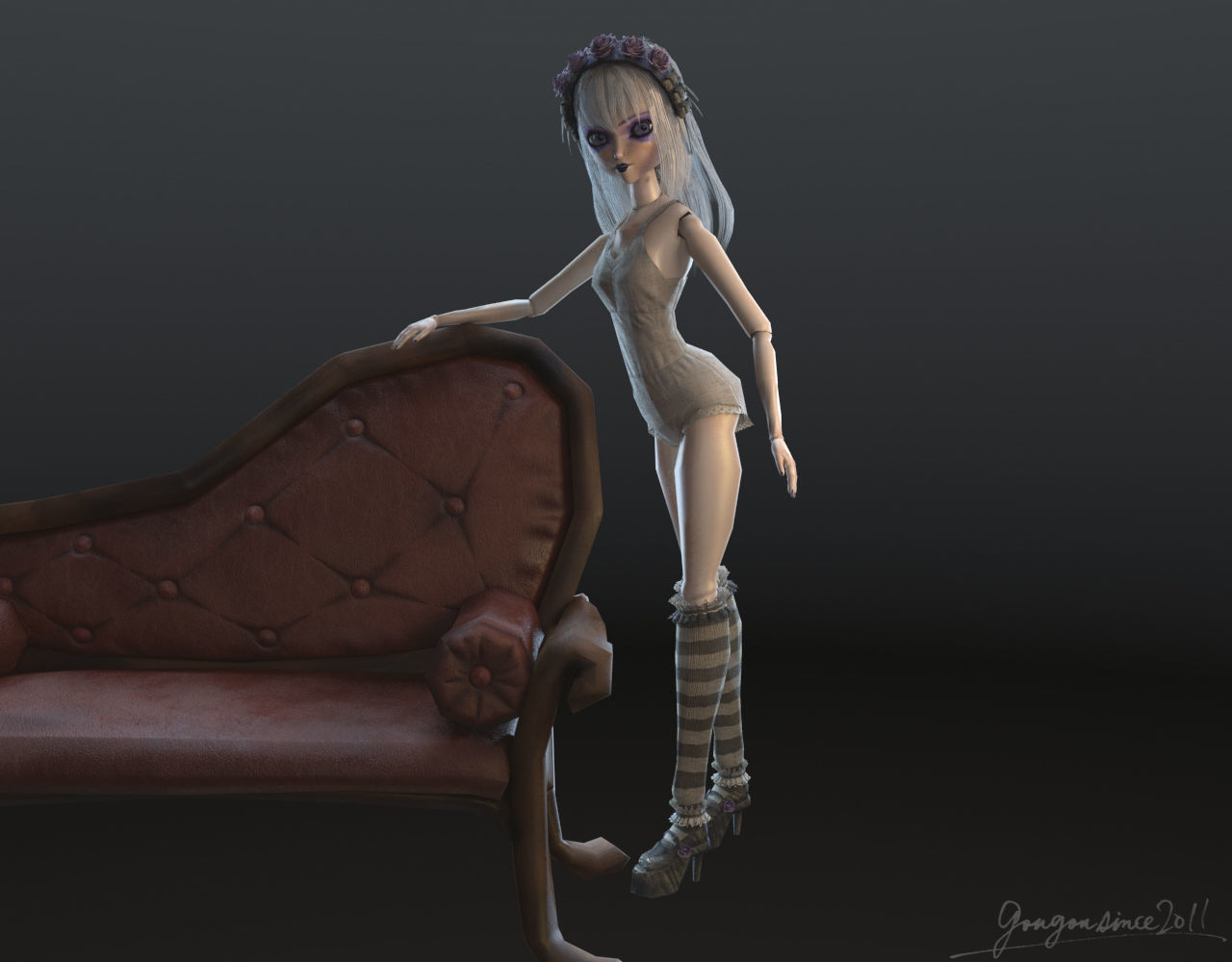 Antique Doll 3D model_6