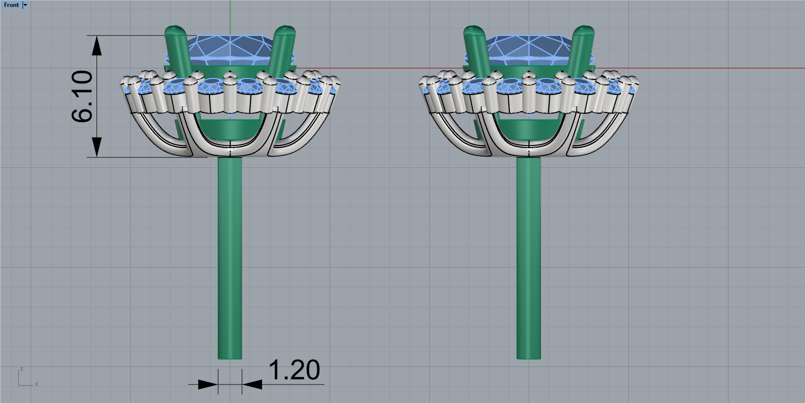 Transformer stud earring model 1151 3D print model_9