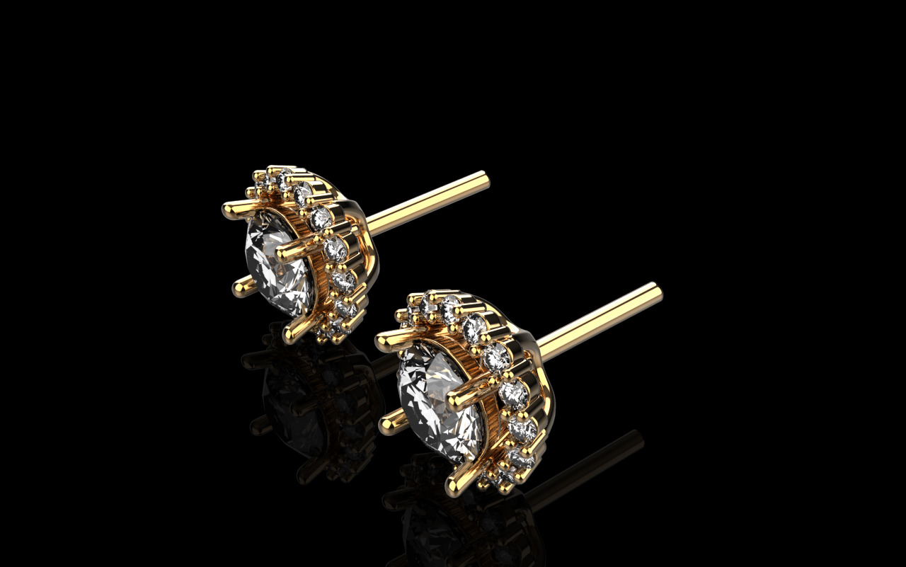 Transformer stud earring model 1151 3D print model_22