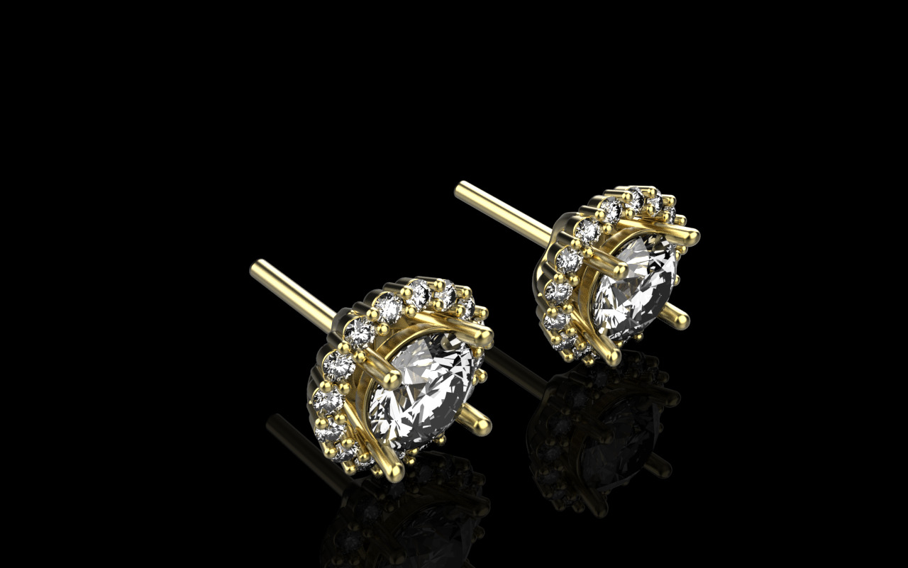 Transformer stud earring model 1151 3D print model_17