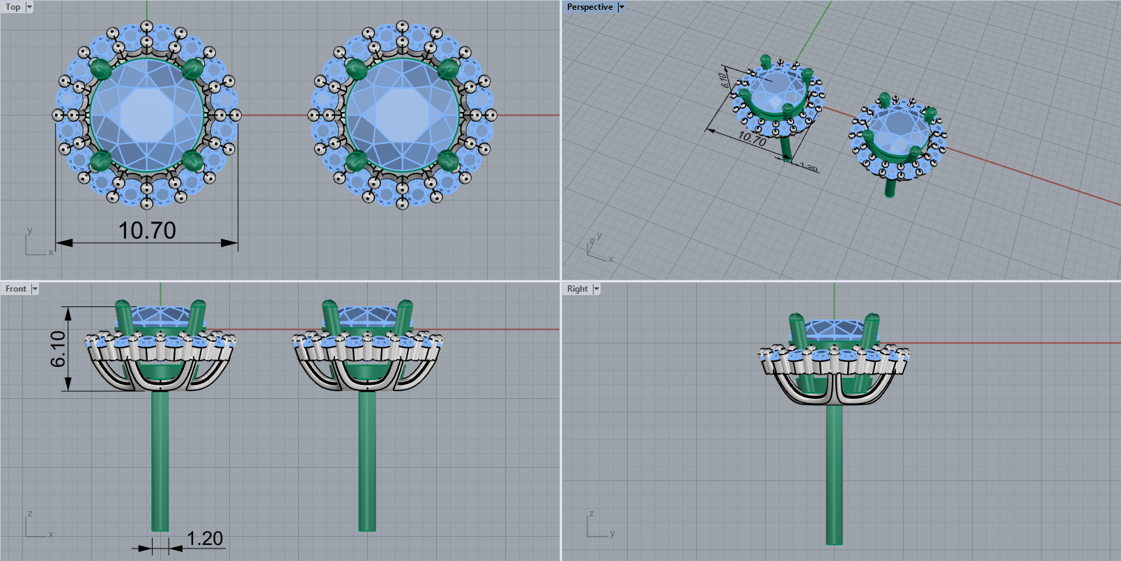 Transformer stud earring model 1151 3D print model_7