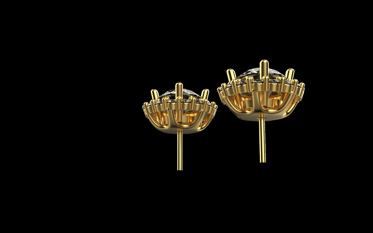 Transformer stud earring model 1151 3D print model_6