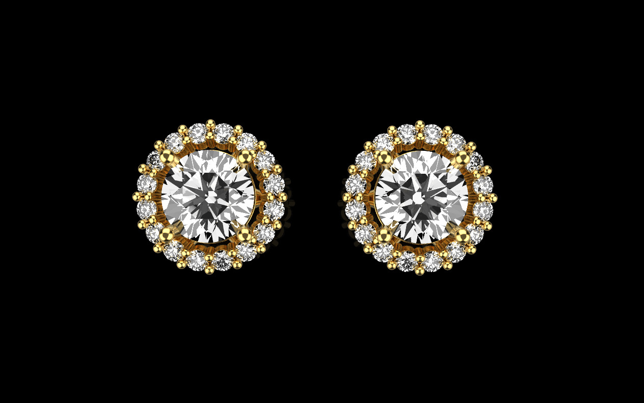 Transformer stud earring model 1151 3D print model_3