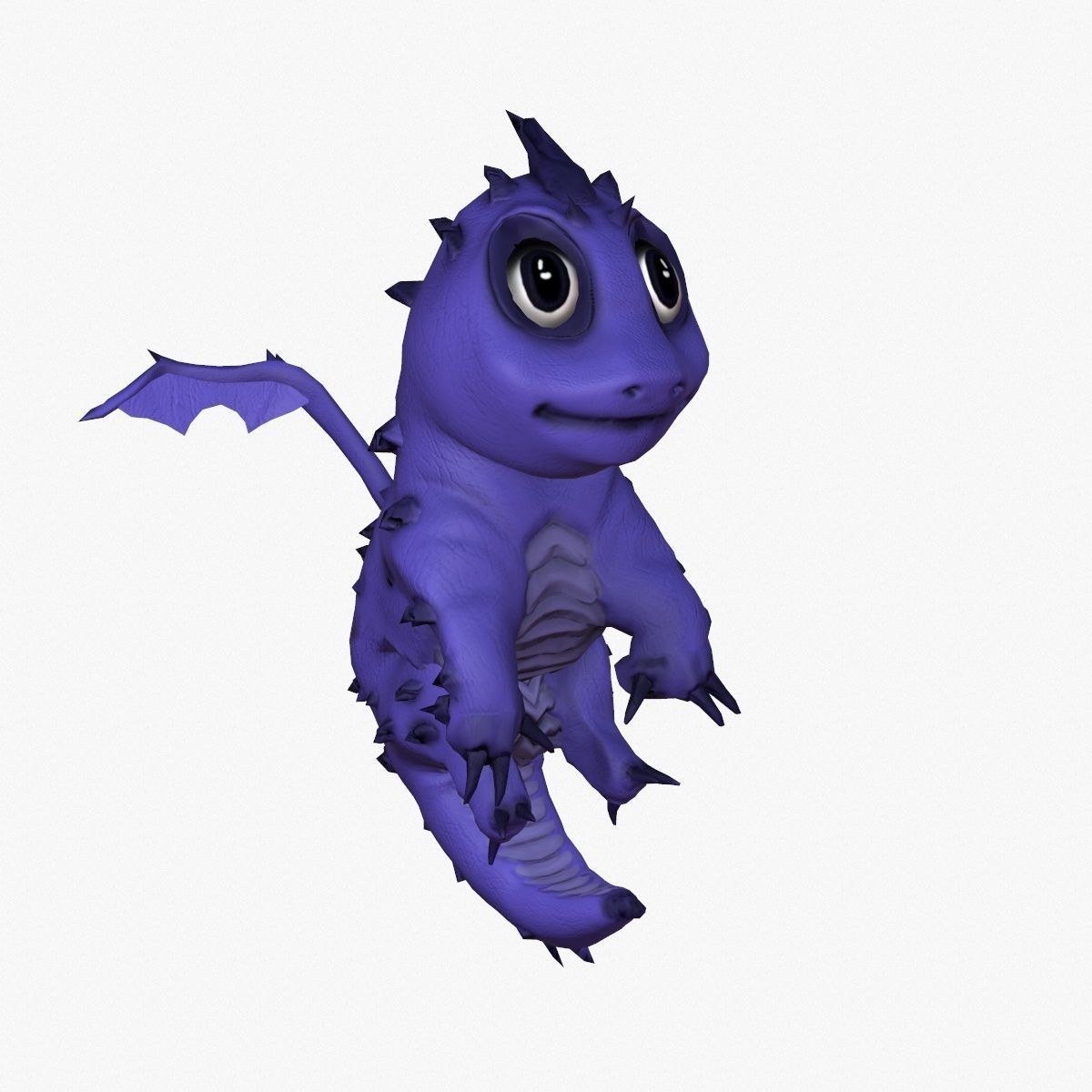 Rigged little cute dragon Low-poly 3D model_9