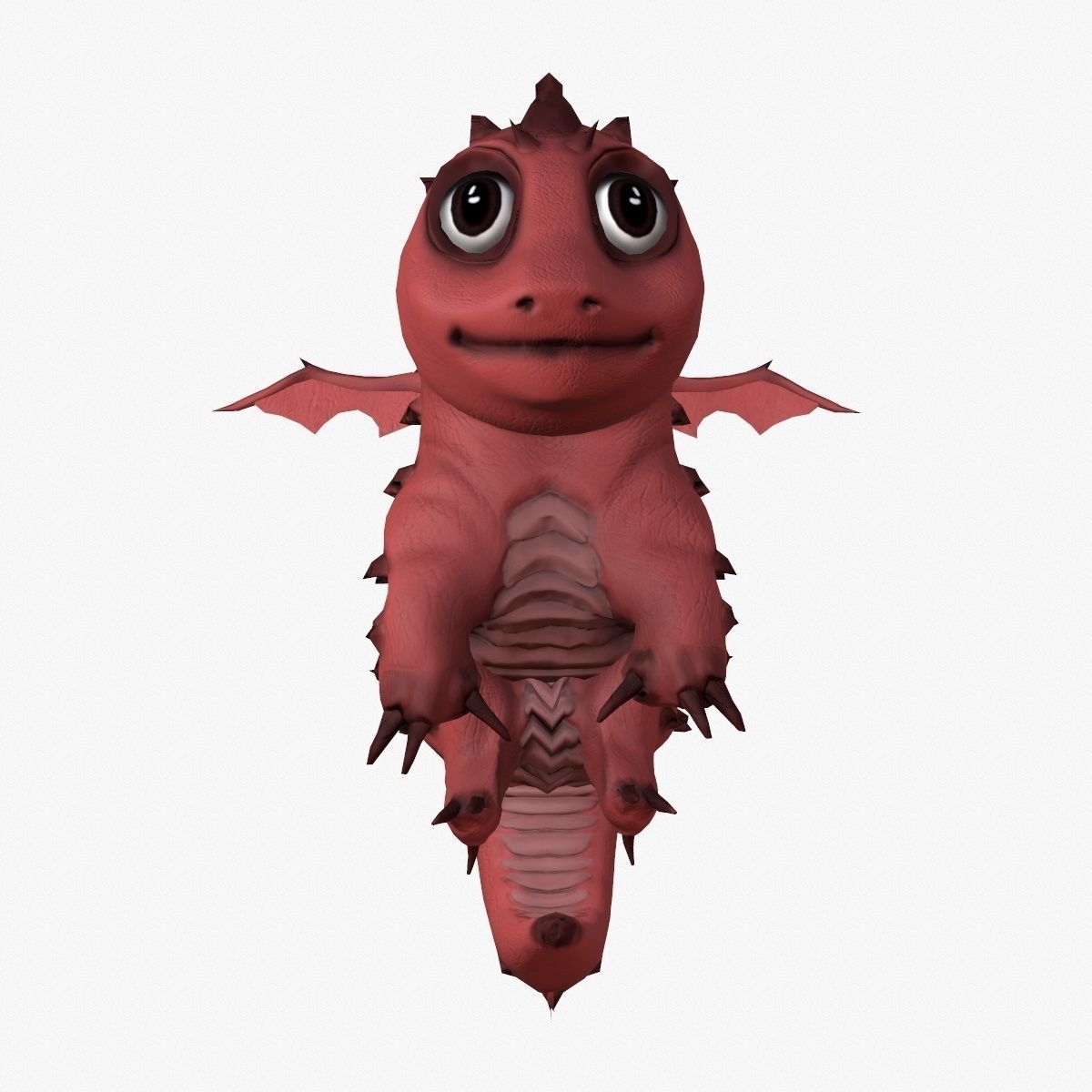 Rigged little cute dragon Low-poly 3D model_8