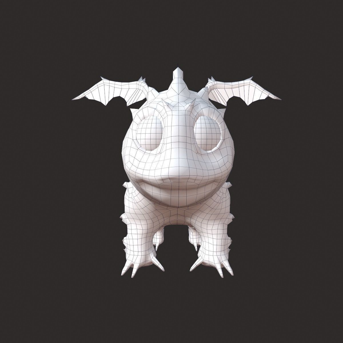 Rigged little cute dragon Low-poly 3D model_15