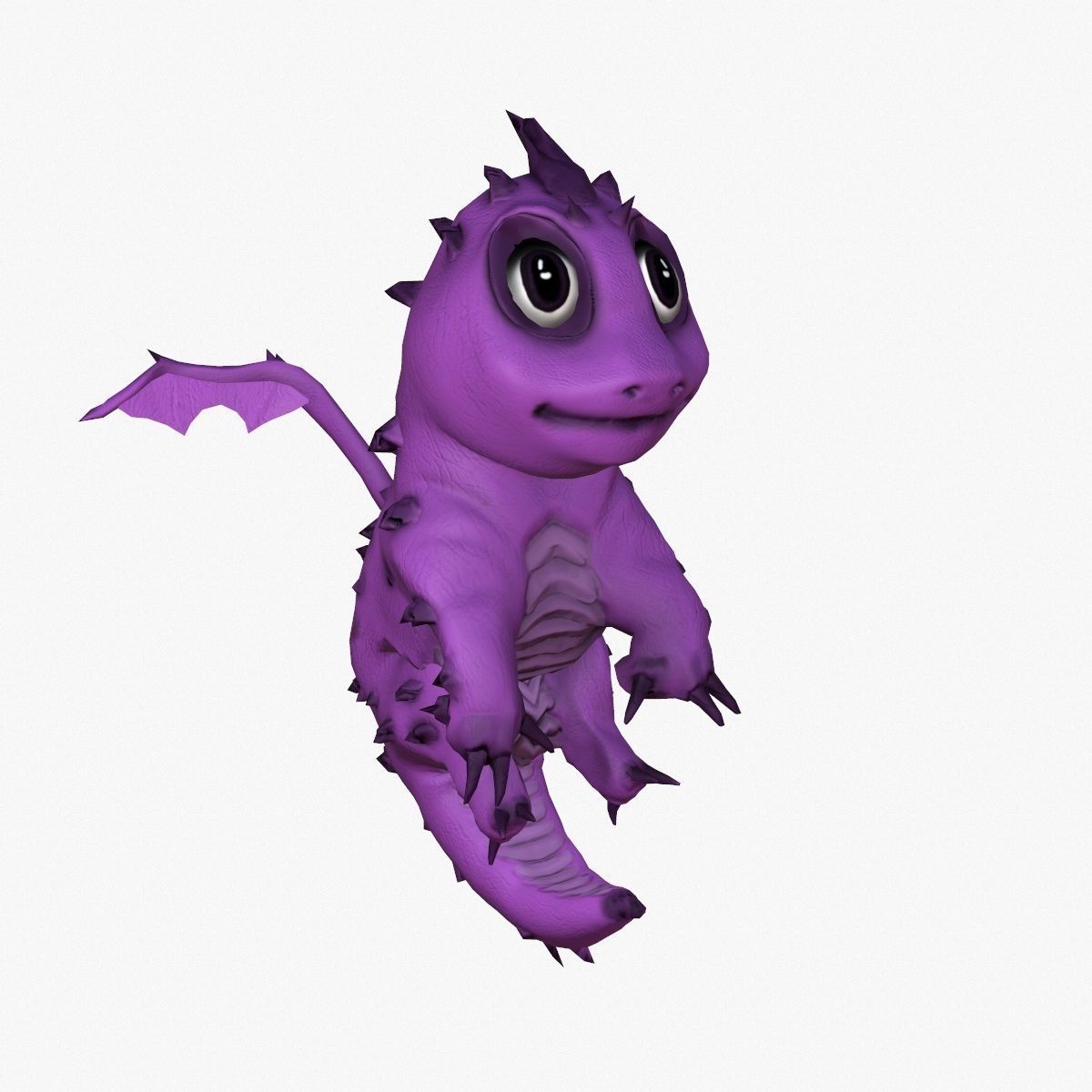 Rigged little cute dragon Low-poly 3D model_11