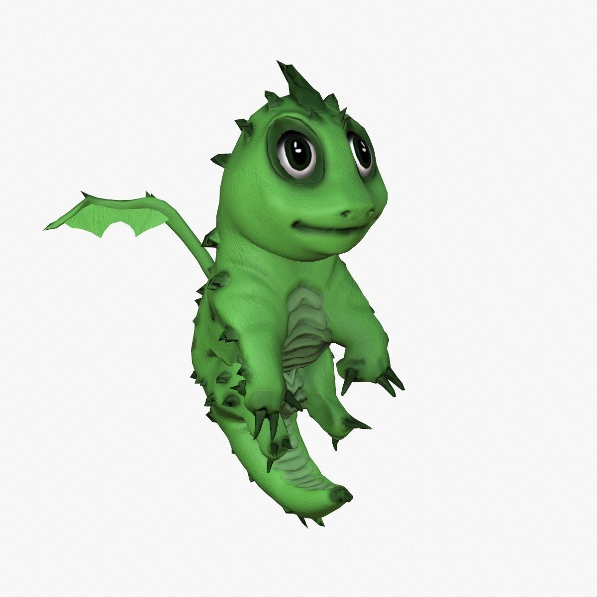 Rigged little cute dragon Low-poly 3D model_10