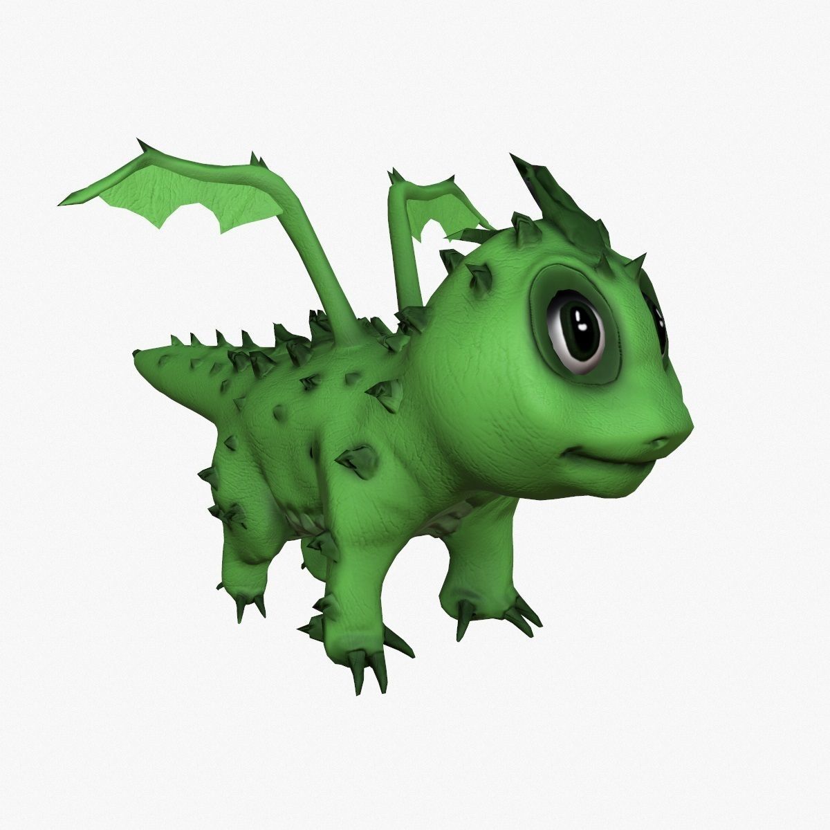 Rigged little cute dragon Low-poly 3D model_5