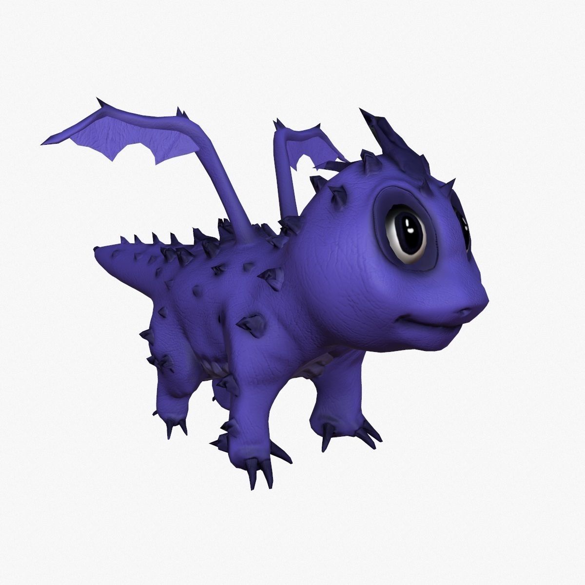 Rigged little cute dragon Low-poly 3D model_3