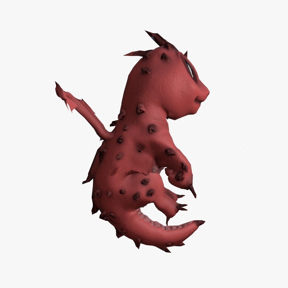 Rigged little cute dragon Low-poly 3D model_7