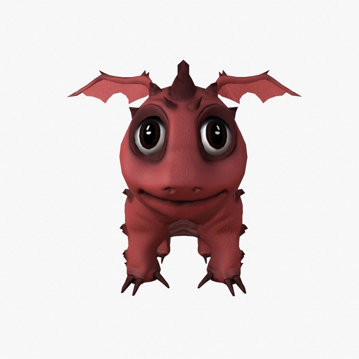 Rigged little cute dragon Low-poly 3D model_2