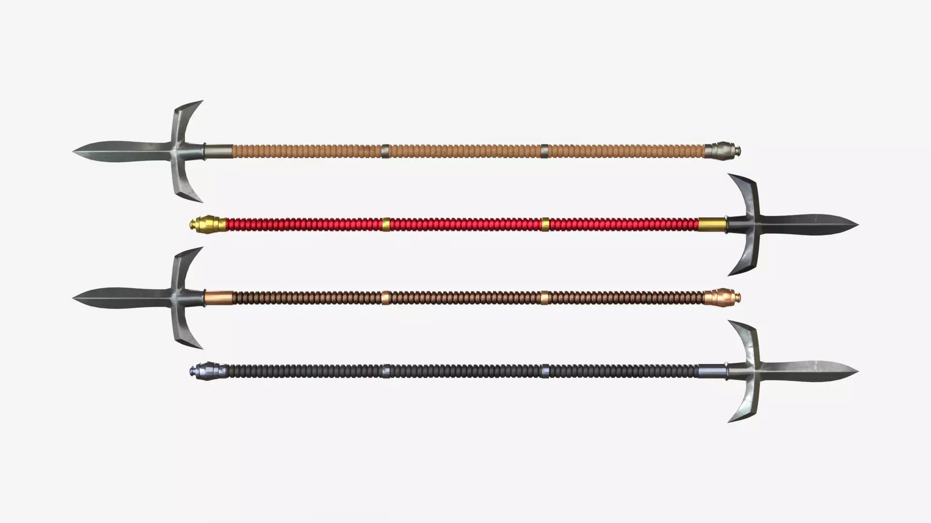 Japanese Spear Kama Yari 4 colors 3D model_0