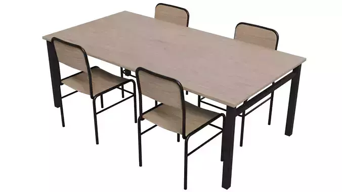 Military dining hall table and chair
