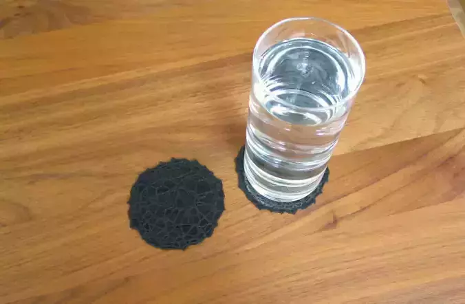 Drink coaster with floor - Voronoi No IV 3D print model