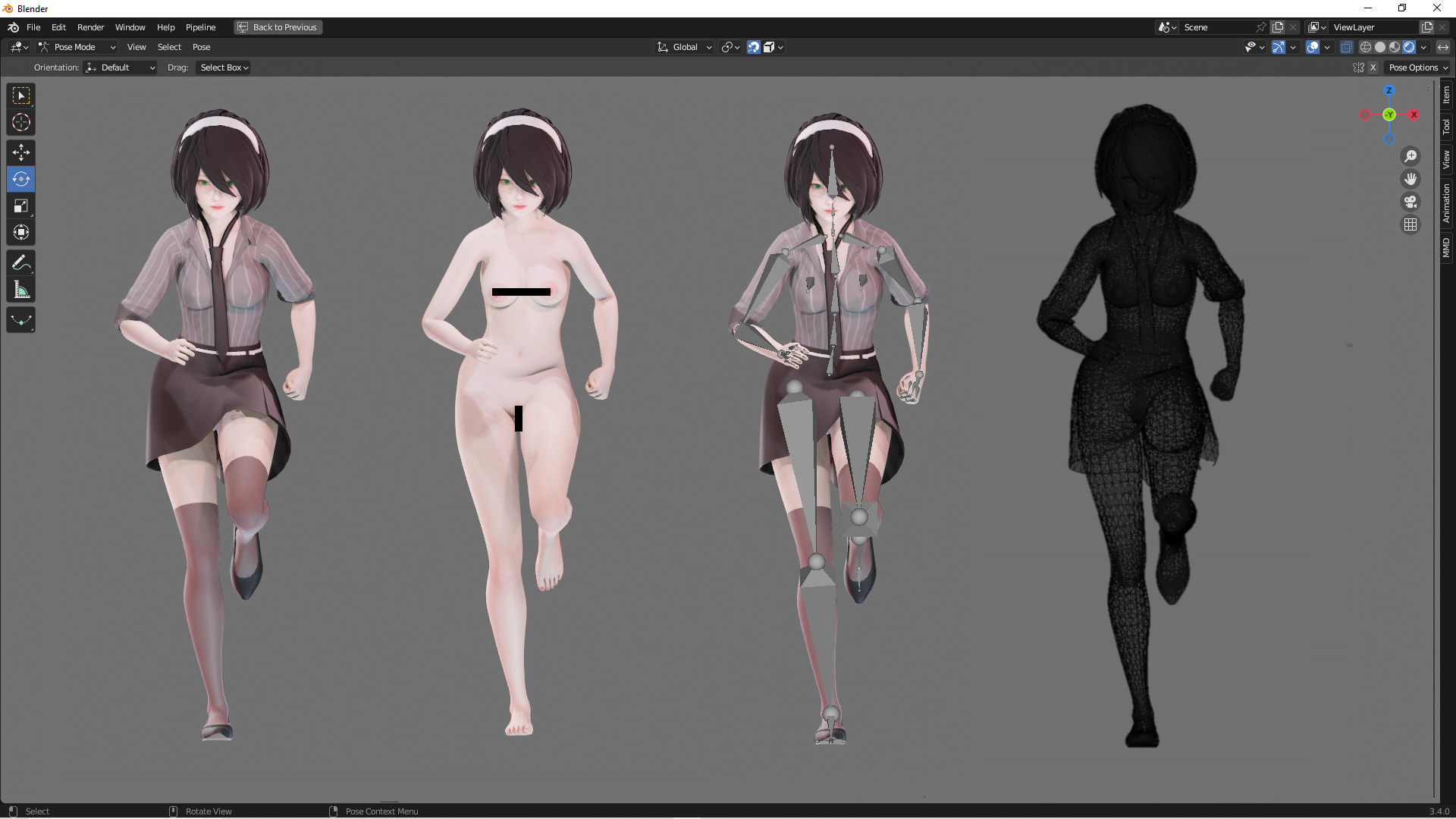 Casual clothes 0020 - Rig -Unreal - Unity - Blender - Animated Low-poly 3D model_5