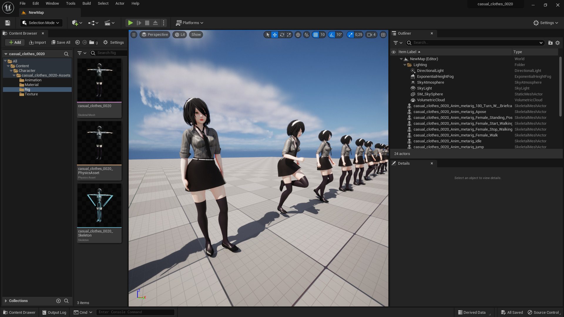 Casual clothes 0020 - Rig -Unreal - Unity - Blender - Animated Low-poly 3D model_8