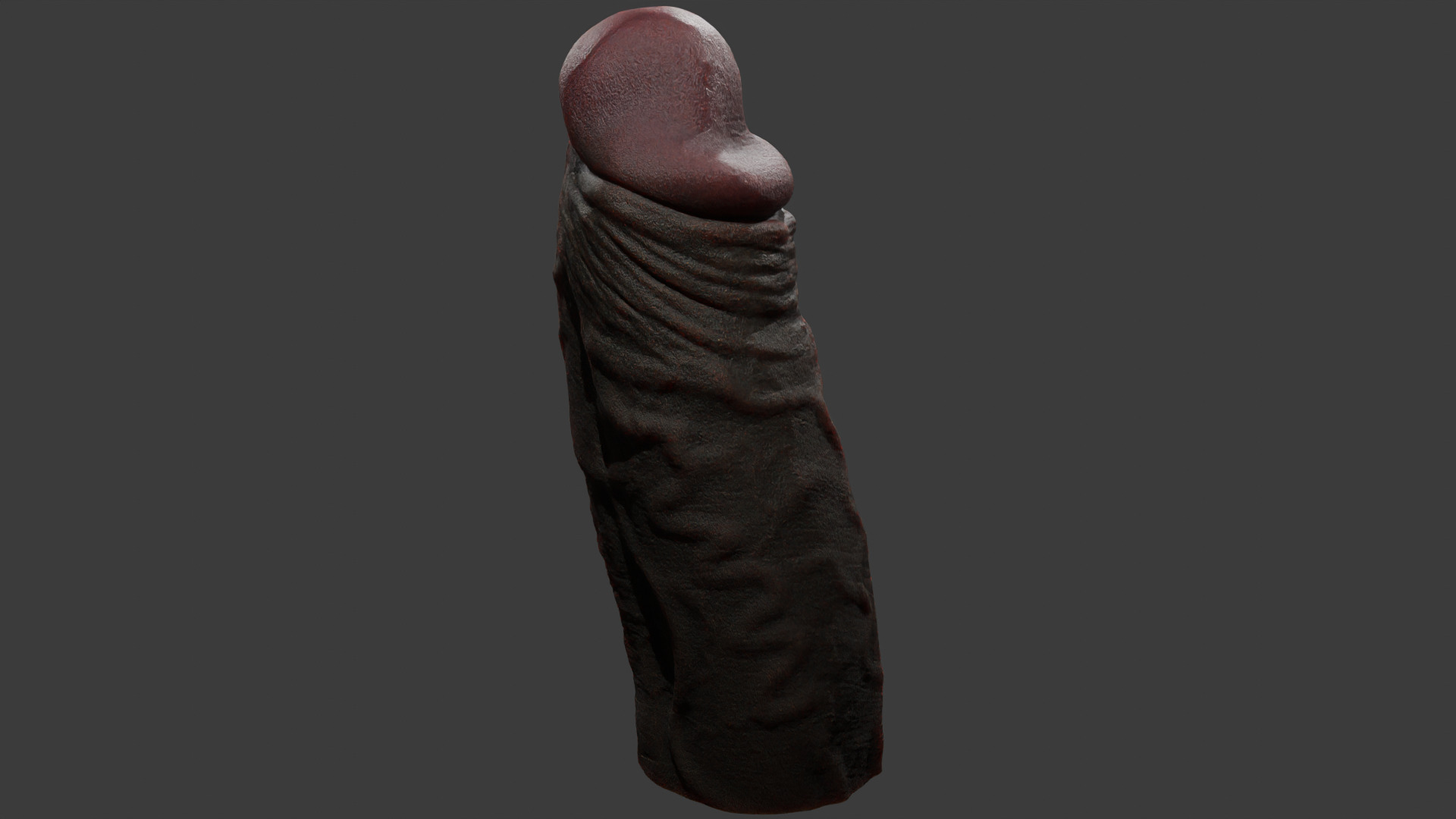 Black Penis Rigged Lowpoly and Highpoly Low-poly 3D model_2