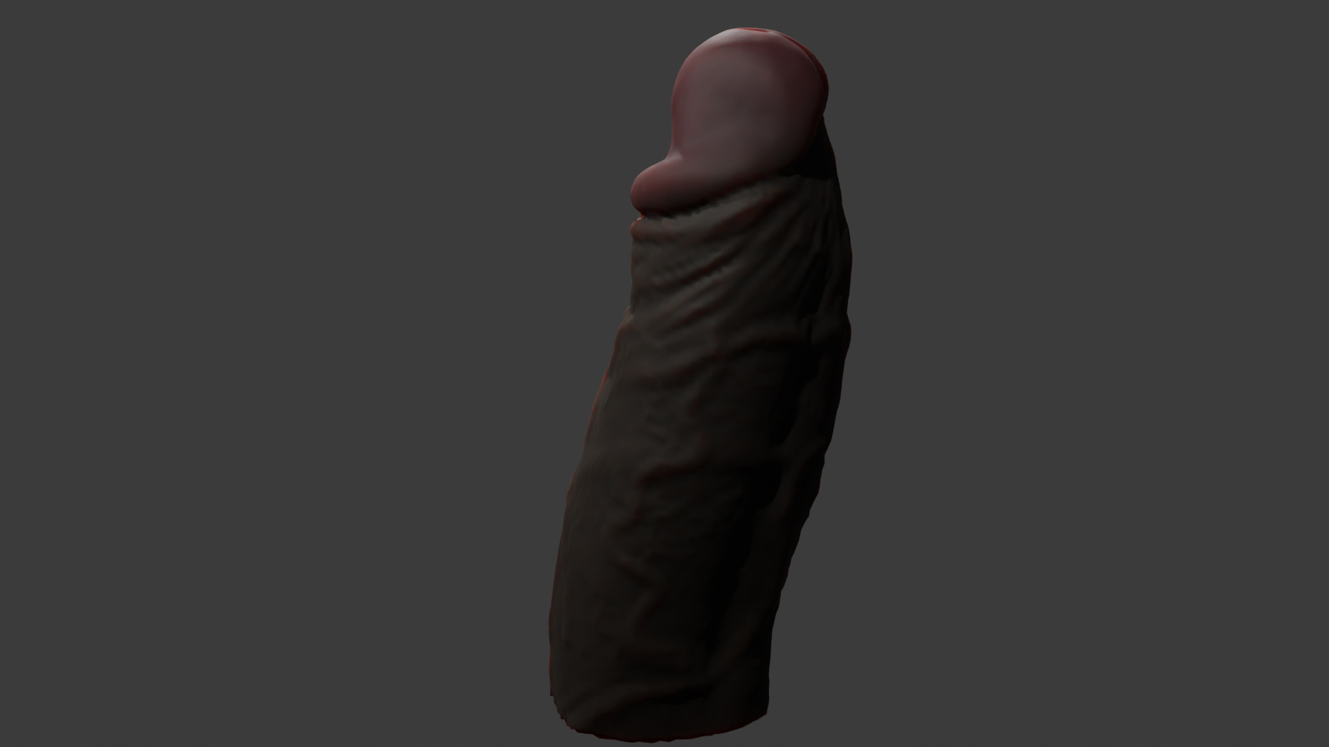 Black Penis Rigged Lowpoly and Highpoly Low-poly 3D model_7