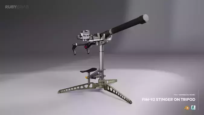 FIM-92 Stinger on Tripod Mount with Operator Seat 3D model