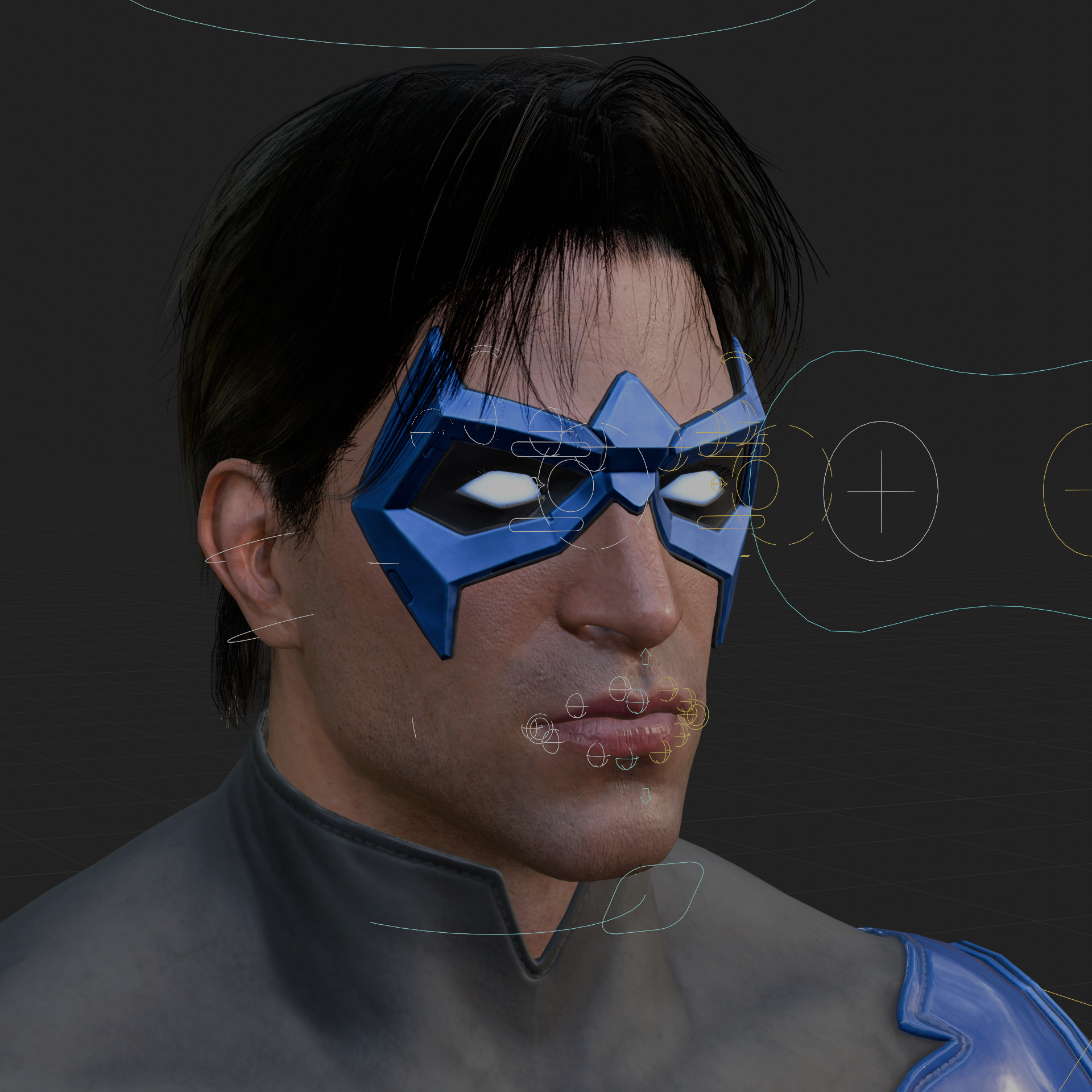 Nightwing 3D Model Jim Lee Fully Rigged PBR FBX Blender OBJ Low-poly 3D model_2