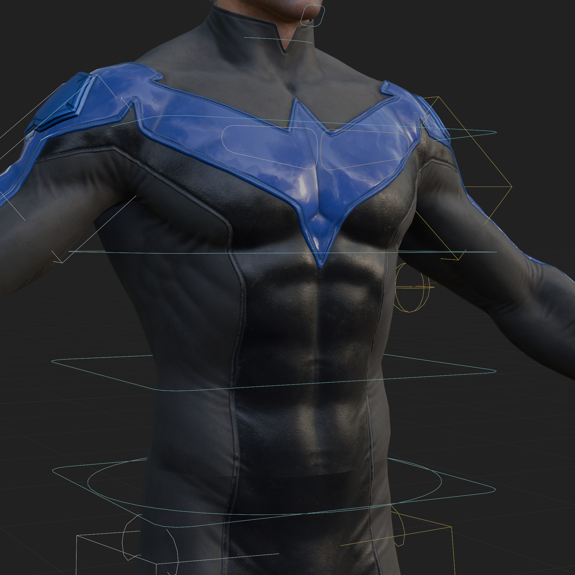 Nightwing 3D Model Jim Lee Fully Rigged PBR FBX Blender OBJ Low-poly 3D model_4