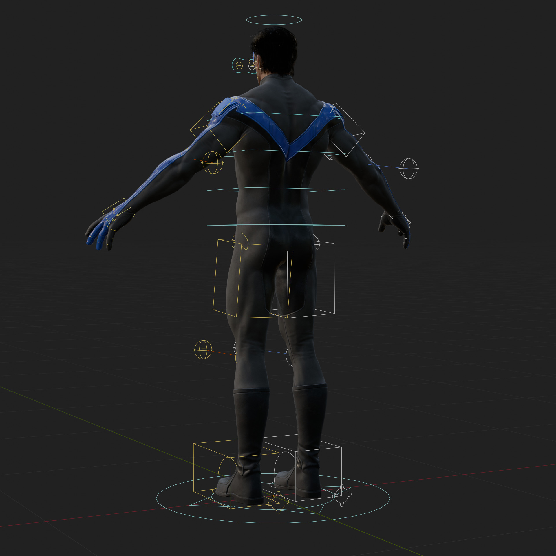 Nightwing 3D Model Jim Lee Fully Rigged PBR FBX Blender OBJ Low-poly 3D model_1